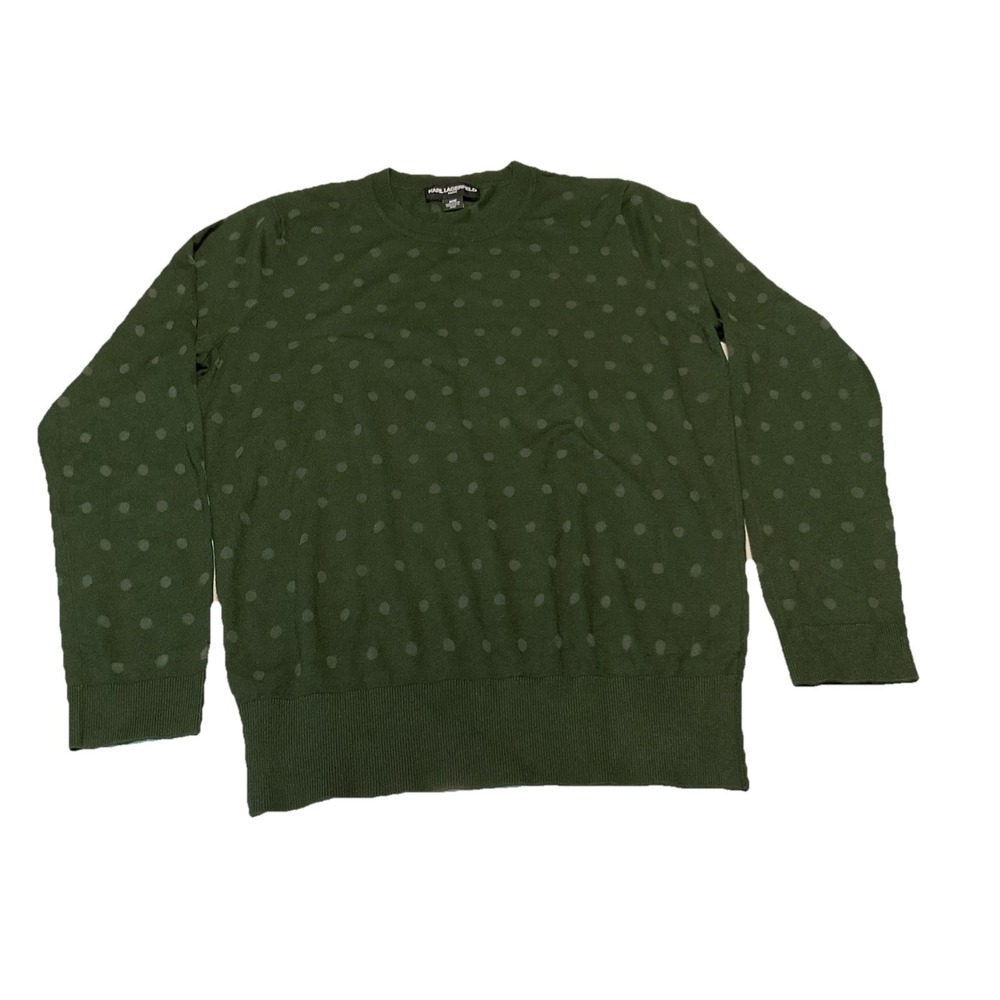Karl‎ Lagerfeld Women's Polka Dot Green Sweater - Medium M